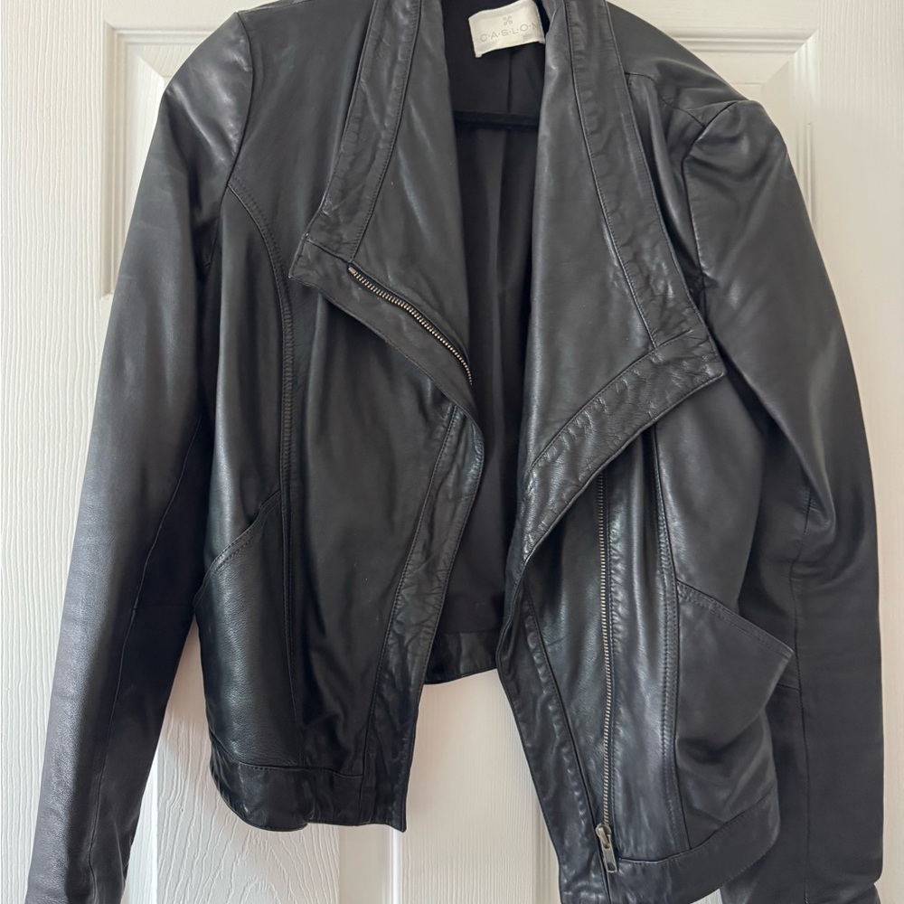 Caslon Black Leather Jacket